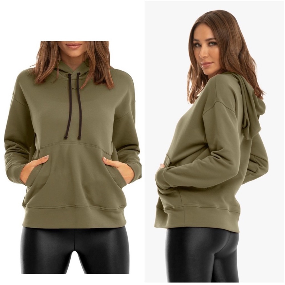 SOLD!! NWT KORAL Spry Relaxed-fit-cotton jersey Hoody in Juniper